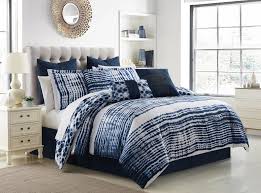 9 piece blue white king comforter set