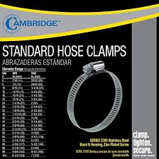 Cambridge Hose Clamps Sae Size 88 10 Pcs
