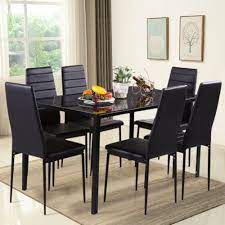 Black Glass Dining Table And 2 4 6 Pu
