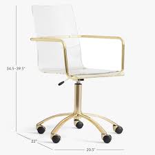 Brushed steel base with a chrome finish. Gold Paige Acrylic Swivel Chair Teen Desk Chair Pottery Barn Teen