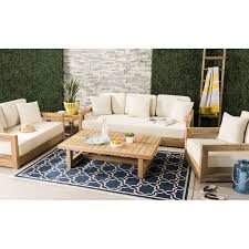 montford teak patio sofas with cushions