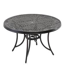Mondawe Round 48 In Cast Aluminum Outdoor Dining Table With Umbrella Hole 21od165015ff