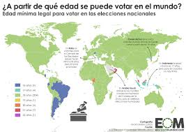 Podrás votar el 15 o el 16 de mayo, #túeliges infórmate y participa de la elección de convencionales. El Mapa De La Edad Minima Para Votar En El Mundo Mapas De El Orden Mundial Eom