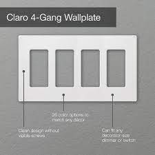Lutron Claro 4 Gang Wall Plate For