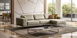 Grey Maya Cloud Leather Sectional Sofa