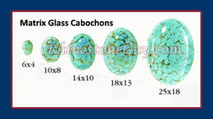 Czech Preciosa Faux Turquoise Glass Matrix Cabochons