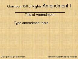 Classroom Bill Of Rights