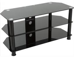 Black Glass And Chrome Tv Stand