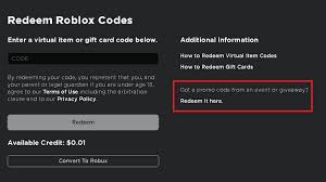 how to redeem a roblox gift card