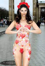 Model Micaela Schäfer wears bizarre body paint in the nude for Valentine's  Day - Mirror Online