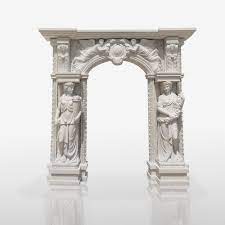 hand carved natural stone door surround