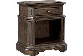 The envelo nightstand�s walnut drawer is cased in brilliant matte black lacquer, making it the center of attention. Aspenhome Foxhill Traditional Nightstand With 1 Drawer And 1 Shelf Wayside Furniture Nightstands