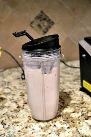 vanilla nut protein shake made with the