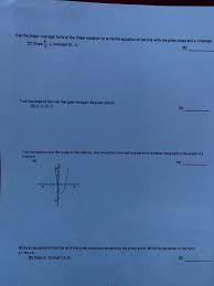 Solved Use The Slope Intercept Form Of
