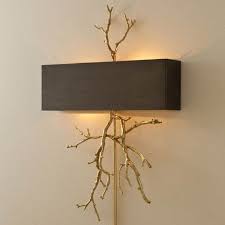 Global Views Brass Two Light Twig Plug In Wall Sconce With Bronze Shade 9 91800 Bellacor