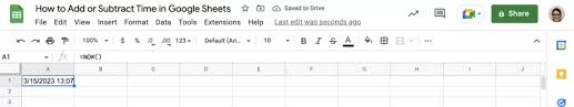subtract time in google sheets