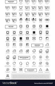 laundry washing symbols icon set