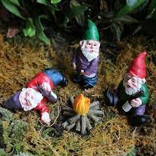 4pack mini garden gnome figurines resin
