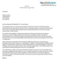 Sample Scholarship Recommendation Letter Reference Letter
