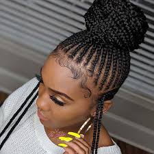 Speaking of purple, model/dancer damaris lewis was a muse to the late great prince. 13 Quick And Easy Braided Bun Hairstyles The Fashion Bug Hair Styles Braided Hairstyles African Braids Hairstyles