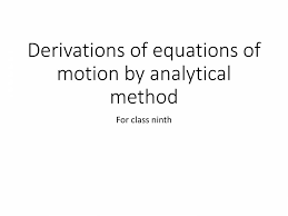 Equations Of Motion Powerpoint Slides