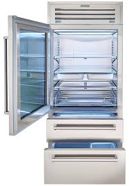 fridge with glass door