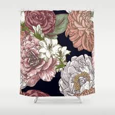 If you follow any embroiderers on instagram, chances are your feed is filled with beautiful and complex looking floral designs. Large Vintage Floral Print On Black Shower Curtain By Samposnick Society6