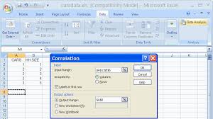 excel 2007 two variable correlation