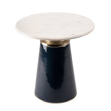 Blue Marble Top 18 Inch Nebular Side Table
