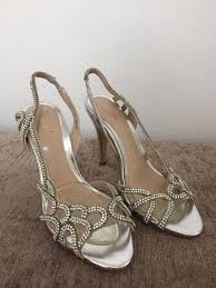 next las silver heels sandals size 4
