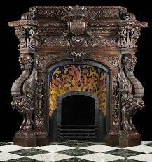 Antique Spanish Mannerist Fireplace