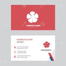 Five Petal Flower Business Card Design Template In Front And