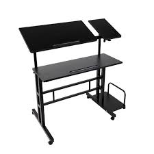 If you never sit down then you may opt for a rolling desk that does. Black Rolling Sitting Standing Desk With Side Storage Mind Reader Target