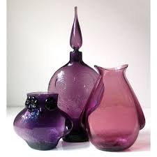 Vidrio Cristal Glass Decor Purple