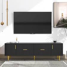 Minimalist Style Black Tv Stand