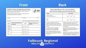 Maybe you would like to learn more about one of these? Covid 19 Vaccination Record Card Fallbrook Regional Health District