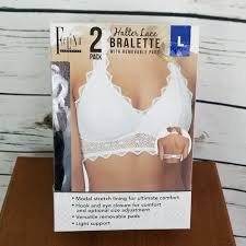 Bralette Bra 2 Pack Large Halter Lace Gray Black Nwt