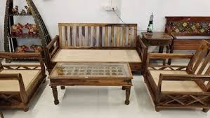 sheesham wood 5 seater wooden sofa set