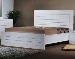 gloss white contemporary double bed frame