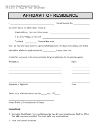 residence affidavit of address