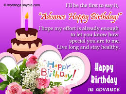 advance birthday wishes messages and