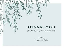 Green Leaves Wedding Thank You Card Templates By Canva