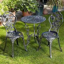 Grey Bistro Set Outdoor Patio Garden