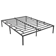 Jaxpety Queen Size Iron Bed Frame Heavy Duty Bedroom Metal Platform Black