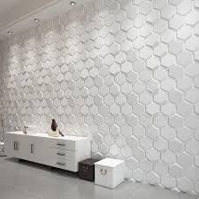 White Hexagon Design Pvc 3d Wall Panels