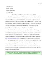 Mla 8 Sample Paper By Liberty University