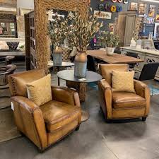 caramel color leather accent chairs