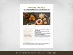 instant recipe writing template in word