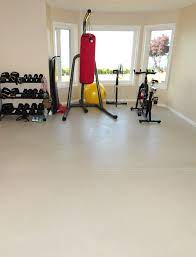 Home Gym With Concrete Floor Overlay