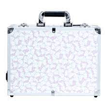 impressions vanity o kitty makeup case with full size mirror and lighting makeup organizer with touch sensor travel jewelry case with makeup